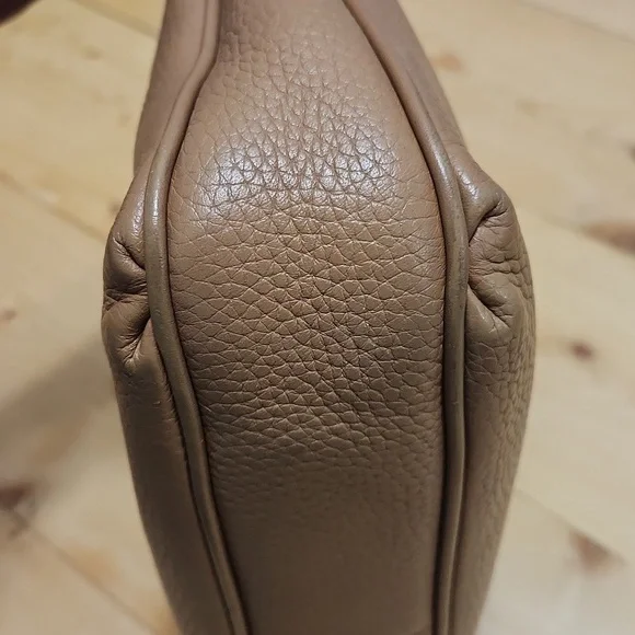 Brighton Pebbled Leather Crocodile Embossed Shoulder Handbag Purse Brown Camel - Picture 11 of 17